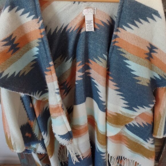 Free People Jacket/Poncho Native Print OS - Picture 4 of 7